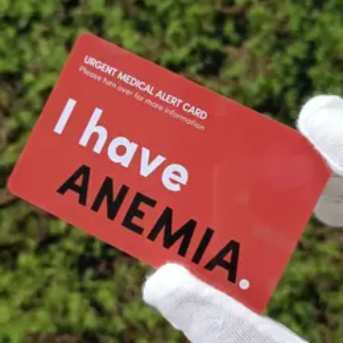 Writable Urgent Medical Alert Card, 1 Count Anemia Urgent Alert Card, Portable Notice Card for Patients