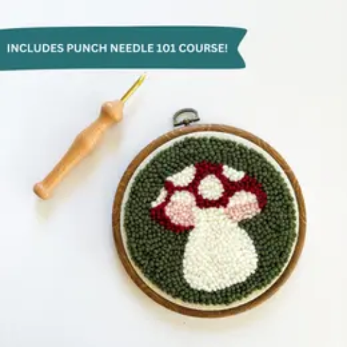 Mushroom Punch Needle Kit for Beginners by The Urban Acres