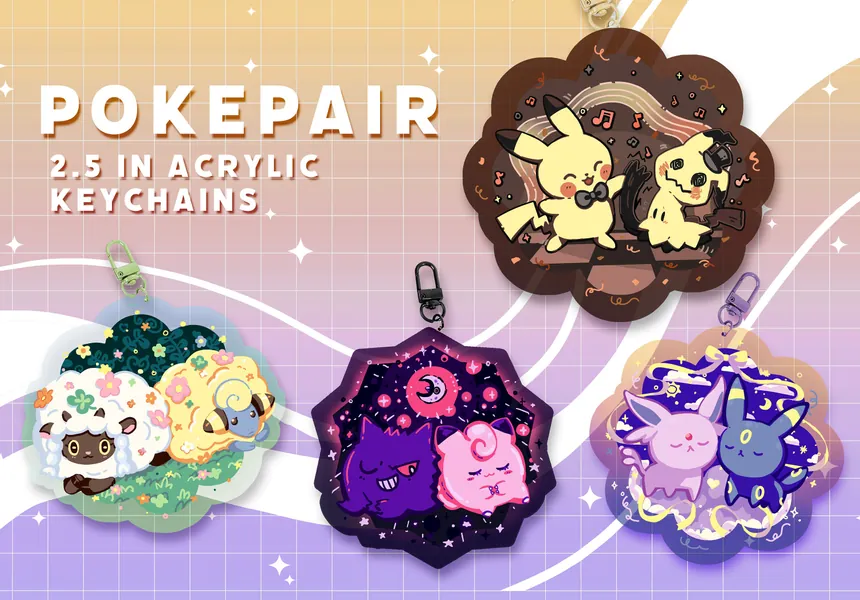 PokePair 2.5 in Acrylic Keychains