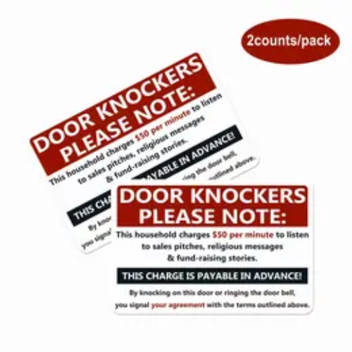 Door Sticker, 2 Counts/set No Entering Warning Sticker, Waterproof & Sunproof Sticker for Home & Office
