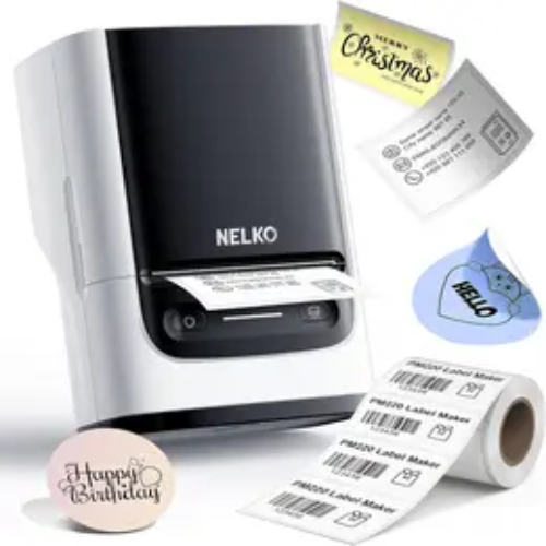 Nelko PM220 Label Maker Machine, Bluethooth Label Printer, Portable Thermal Printer for Small Business, Address, Logo, Clothing, Mailing, Sticker Printer for Phones & PC