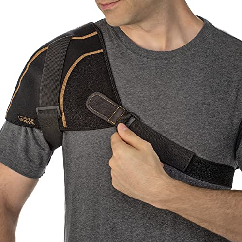 Copper Fit Rapid Relief Shoulder Wrap with Hot/Cold Ice Pack - Adjustable - Black - 1