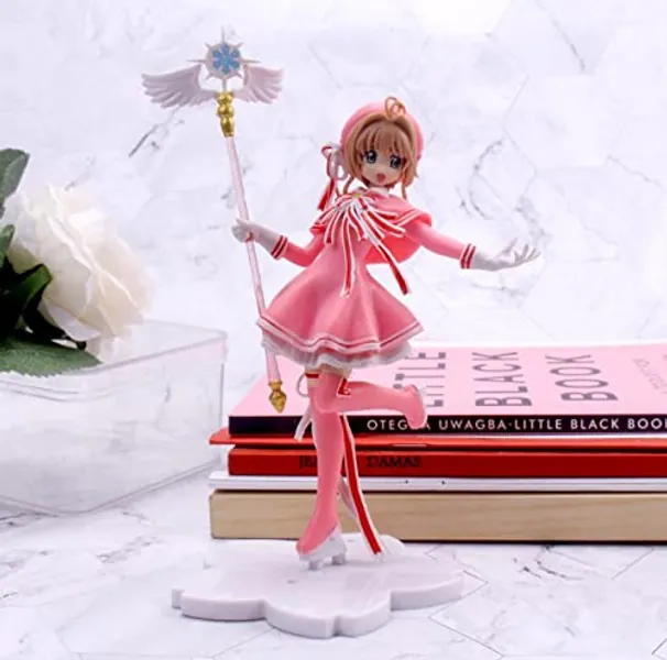 XPHHPX 15cm Japanese Anime Card Captor Sakura PVC Action Figure Models Cardcaptor Magic Wand Girls Cake Decorations Figure Toys Gifts Beautiful Girl Collection Ornaments Model Toy