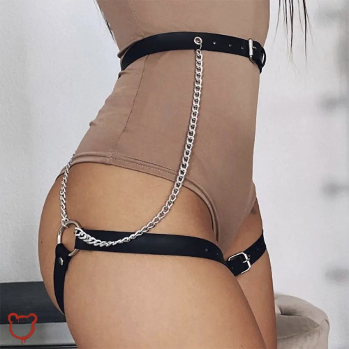 Faux Leather Garter Belt