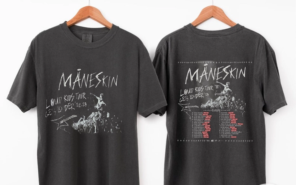 Vintage Maneskin Louds Kids Gets Louder Tour 2022-2023 T-Shirt, Måneskin Rock Band T-Shirt, Italian Music Band Shirt, Rock n roll Tee