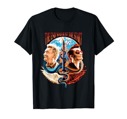 Good Omens - The End Was Just The Start T-Shirt - Youth - Brown - Large