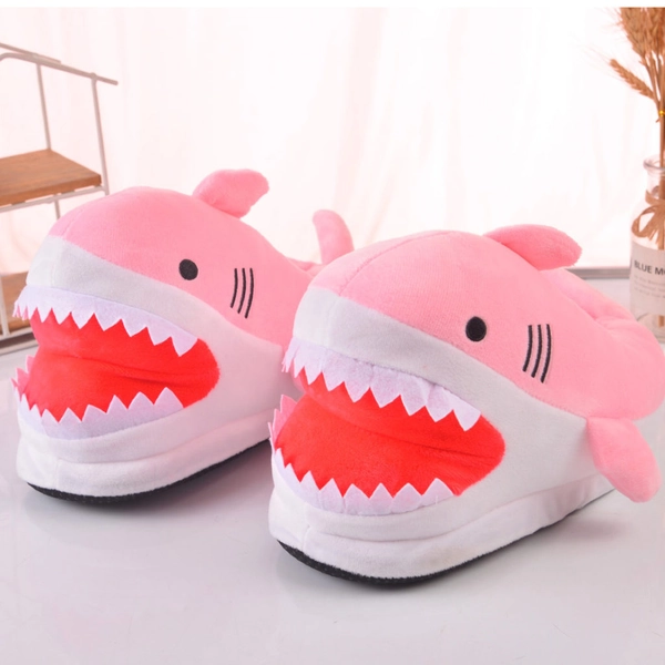 Pink Shark Slippers Kawaii Shark Accessories Winter Plush Slippers