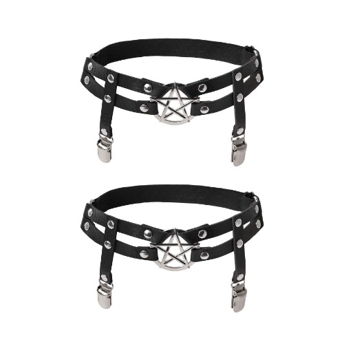 VENESUN 2pcs Adjustable Thigh Garter, Star Leg Garters with Anti-Slip Clips for Women