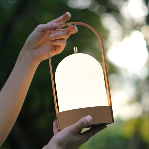 Tubicen Cordless Table Lamp Rechargeable, 4000mAh Battery Operated Lamp for Tables, LED Portable Lamp, 4-Level Touch Dimmable Night Lamp, 3000K Portable Lantern for Dinner Patio Camping - Khaki Handle