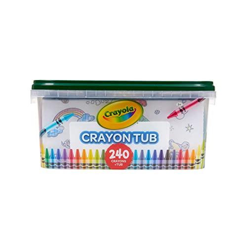 Crayola Crayon Tub (240ct), Bulk Crayon Set, Kids Coloring & Art Supplies, Crayons for Kids, Teacher Classroom Must Have [Amazon Exclusive] - Crayon Set