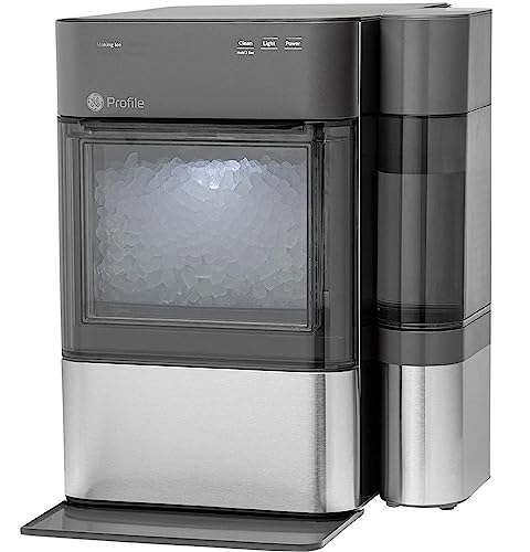 GE Profile Opal 2.0 with 0.75 Gallon Tank, Chewable Crunchable Countertop Nugget Ice Maker, Scoop included, 38 lbs in 24 hours, Pellet Ice Machine with WiFi & Smart Connected, Stainless Steel - Opal 2.0 + Side Tank - Stainless Steel