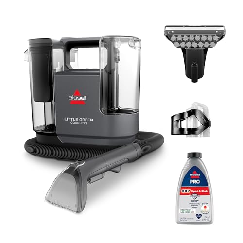 BISSELL® Little Green® Cordless Multi-Purpose Portable Deep Carpet and Upholstery Cleaner, Car and Auto Detailer with 25V Lithium-Ion Battery, 3682 - Little Green Cordless