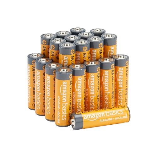 Amazon Basics 20-Pack AA Alkaline High-Performance Batteries, 1.5 Volt, 10-Year Shelf Life - 20 Count (Pack of 1)