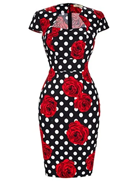 GRACE KARIN 50s Vintage Retro Rockabilly Kleid Bleistiftkleid Pencil Kleid Etuikleid Businesskleider CL8947