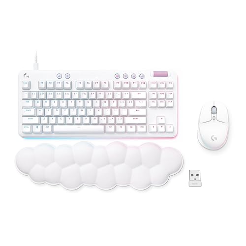 Logitech G713 Wired Mechanical Gaming Keyboard Linear + G705 Wireless Gaming Mouse - White Mist - Wired - Linear - Keyboard + Mouse