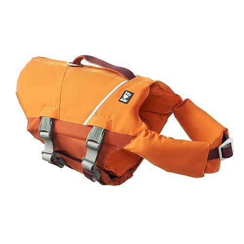 Hurtta Life Savior ECO Hundeschwimmweste maximale Sicherheit im und am Wasser beim Schwimmen, SUP, Kayak & Bootsausflügen (Buckthorn, 20-30 kg) - 20-30 kg - Buckthorn