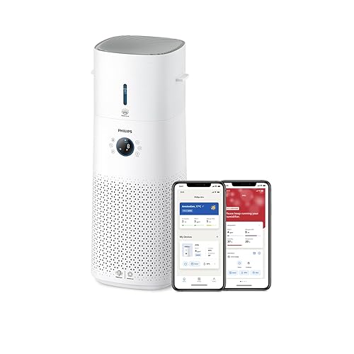 Philips 3000 Series 2-in-1-Kombigerät für Luftreinigung und -befeuchtung, 131 m2, NanoProtect HEPA- und Aktivkohlefilter entfernt 99,97% aller unsichtbaren Partikel, Weiß (AC3737/10) - Luftreiniger & Luftbefeuchter - Für Räume bis 131 m²