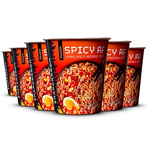 Snapdragon Spicy AF Ramen Cups | Rich Spicy Broth With Authentic Ramen Noodles | Authentic Flavors | Satisfy Your Craving | 2.2 oz (6 pack) - Spicy