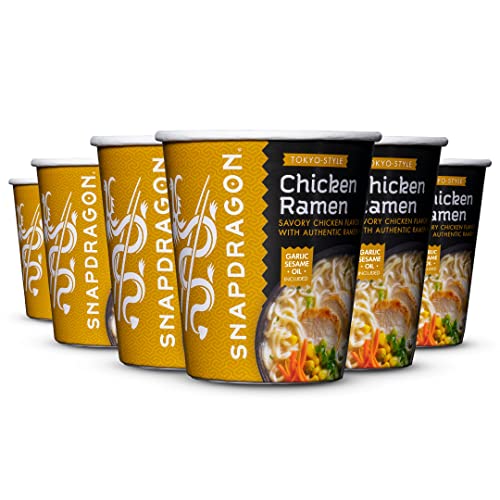 Snapdragon Tokyo-Style Chicken Ramen Cups | Rich Chicken Broth With Authentic Ramen Noodles | Authentic Flavors | Satisfy Your Craving | 2.2 oz (6 Pack) - Chicken
