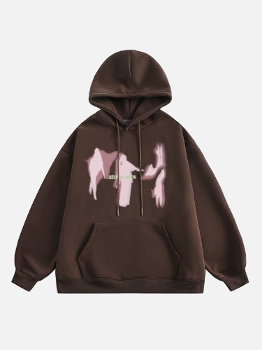 Aelfric Eden Abstract Shadow Print Hoodie | Brown / S