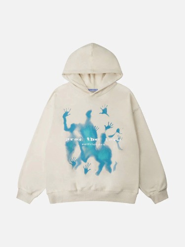 Aelfric Eden Abstraction Shadow Print Hoodie | Apricot / S