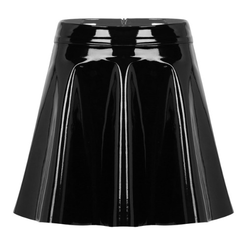 'Hex' Black Goth PU Mini Skirt - M