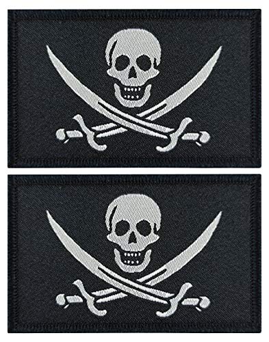 JBCD 2 Pack Pirate Jack Rackham Flag Patch Pirate Skull Flags Tactical Patch Pride Flag Patch for Clothes Hat Patch Team Military Patch - Jack Rackham