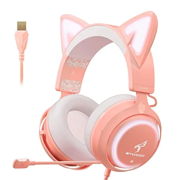 SOMIC GS510 Rose Gold Wireless Gaming Headsets 2.4G