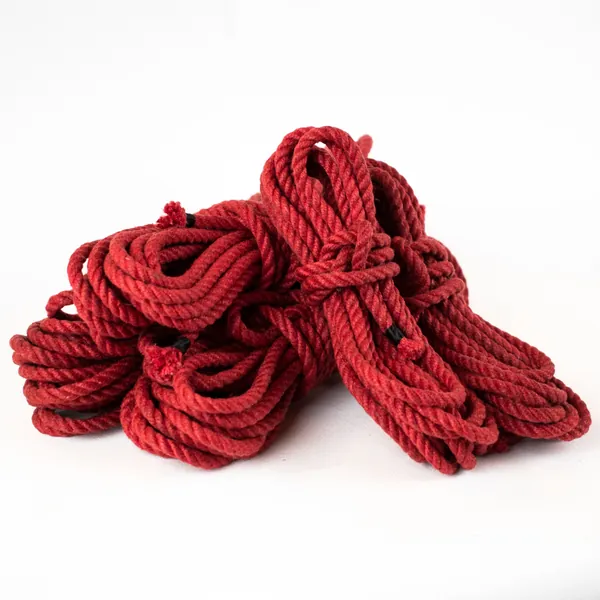 Hemp Bondage Rope 6mm – 30ft Bundles 15ft Bundles and Kits – For Shibari | Red 6mm / 120' - Three 30' Two 15' + Free Storage Bag