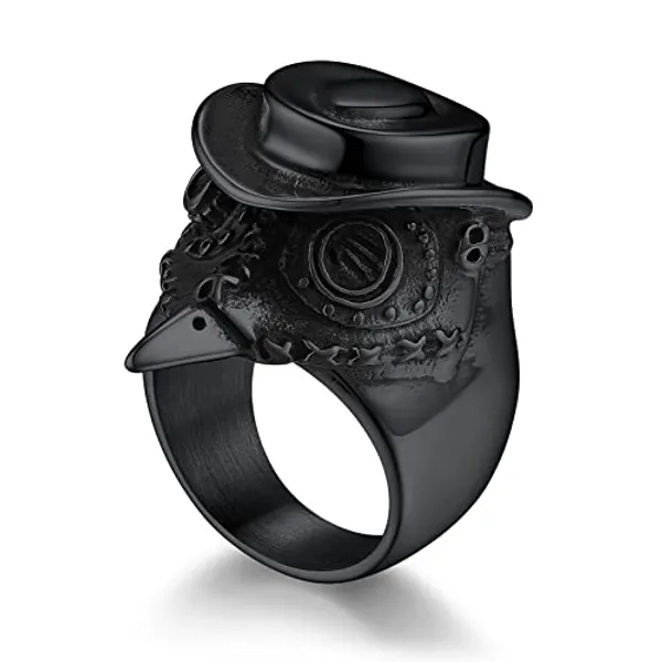 Bandmax Animal Rings for Men Women, Stainless Steel Retro Style Gorilla/Dragon/Snake/Plague Doctor Ring Gothic Punk Hip Hop Rings Size 7-14