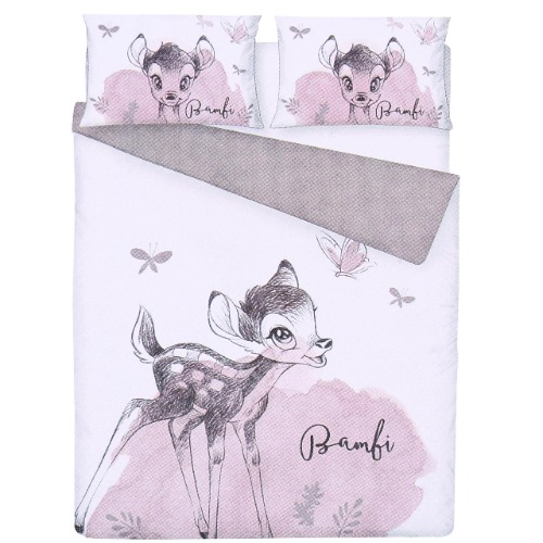 Roze-witte beddengoedset 200x200cm - Bambi DISNEY 200x200 cm