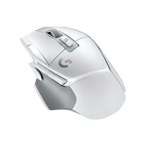 Logitech G502 X Lightspeed Wireless Gaming Mouse - LIGHTFORCE hybrid optical-mechanical switches, HERO 25K gaming sensor, compatible with PC - macOS/Windows - White - White - Wireless - Non-RGB - Mouse