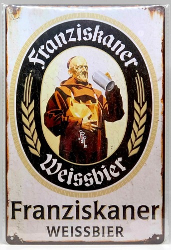 Nostalgie Retro Schild "Franziskaner Weißbier" 30 x 20 neu &amp; OVP 12075