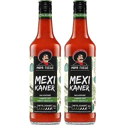 Papa Fuego Mexikaner (2 x 0.7 l) | Mittelscharfer Tomatenschnaps - 2 x 0,7 l