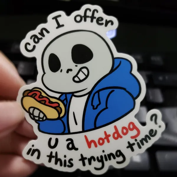 Sans Hotdog Sticker