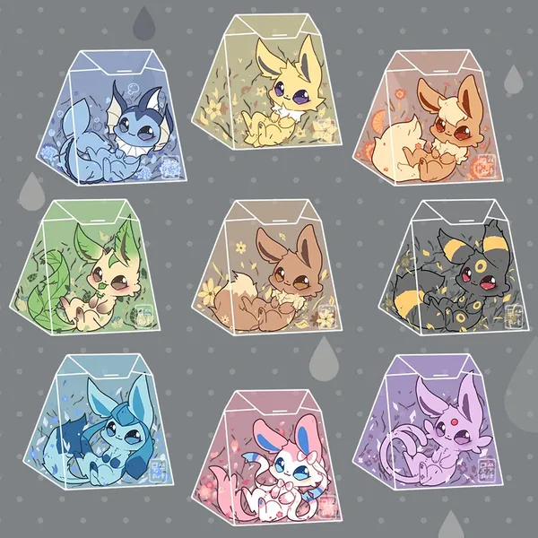 Teaveelution Acrylic Charm v2 - Tea Bag with Flower Themed Creatures