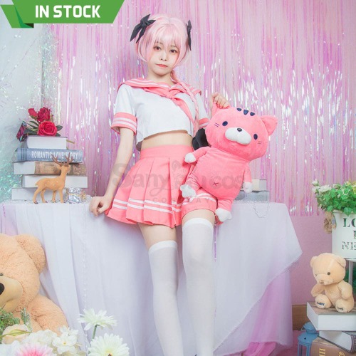 【In Stock】Anime Fate/Apocrypha Astolfo JK Pink School Uniform Cosplay Costumes - S