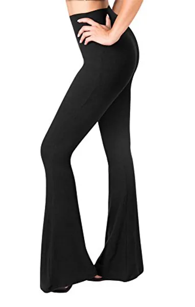 SATINA Flare Leggings | High Waisted Yoga Pants for Women | Tummy Control | Palazzo Pants | Buttery Soft | Bell Bottom Pants