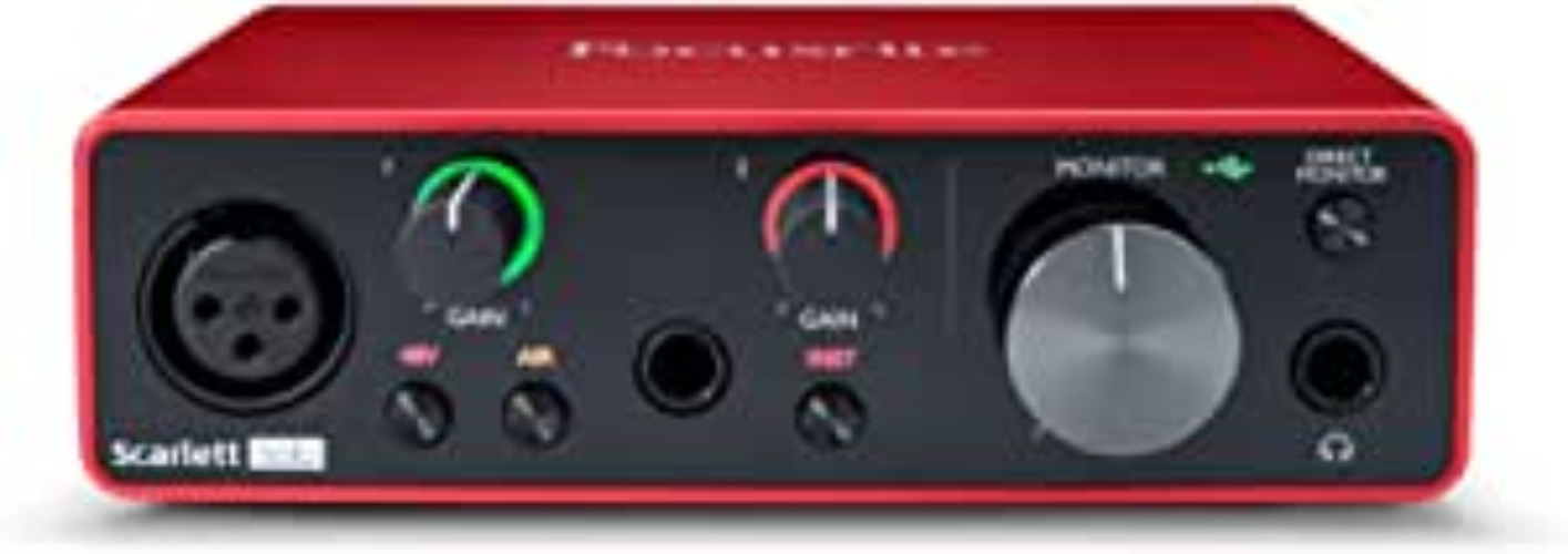 Focusrite Scarlett Solo 3rd Gen USB Audio Interface, for the Guitarist, Vocalist, Podcaster or Producer — High-Fidelity, Studio Quality Recording, and All the Software You Need to Record - Solo (1 Mic Pre) Interface