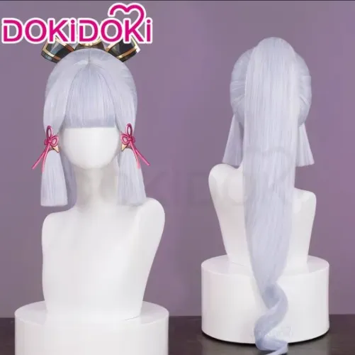 【Ready For Ship】DokiDoki Game Genshin Impact Cosplay Kamisato Ayaka Wig Long Light Blue | Ayaka