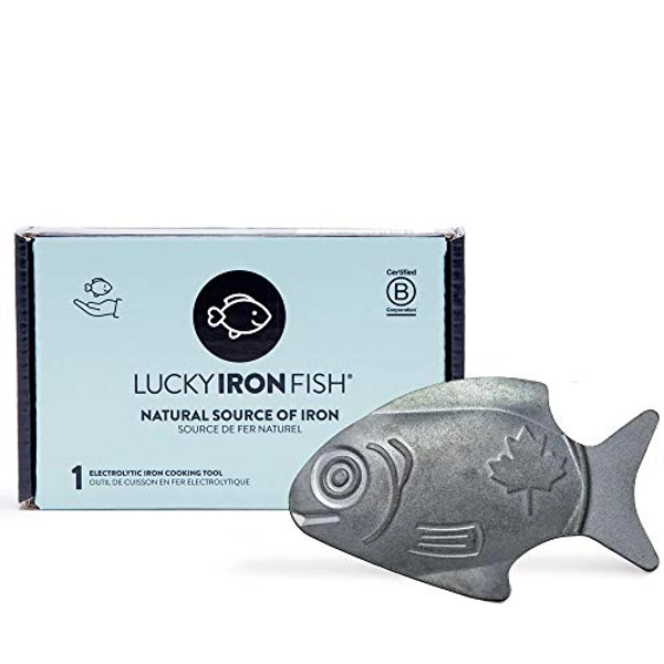 Lucky Iron Fish Ⓡ A Natural Source of Iron - The Original Cooking Tool to Add Iron to Liquid-Based Meals, Reduce Iron Deficiency Risks - an Iron Supplement Alternative, Ideal for Menstruators & Vegans - 1 Fish