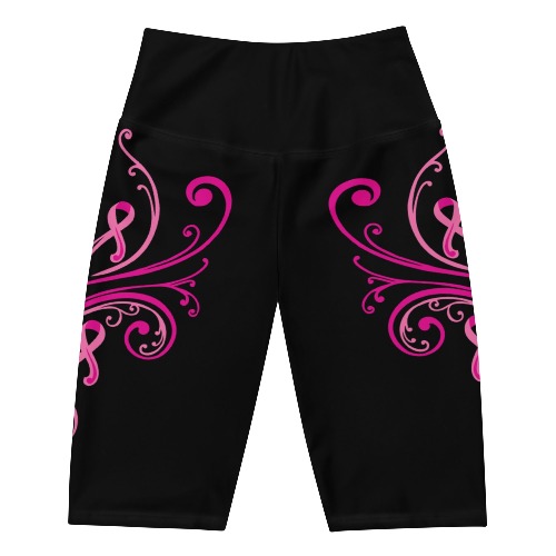 Pink Ribbon Swirl Biker Shorts | XL
