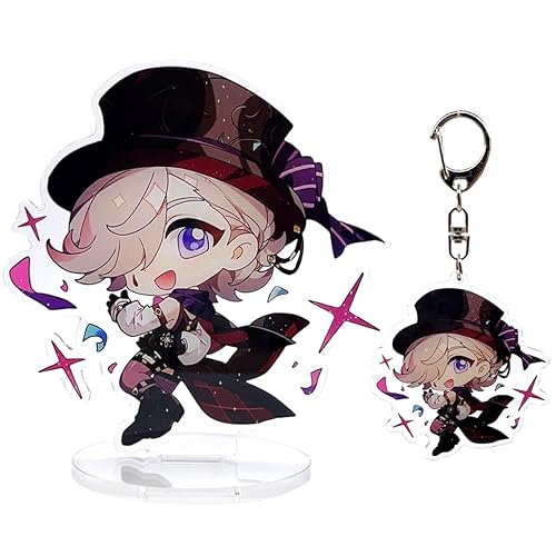 narukami Genshin Impact Merch, Cute Chibi Characters Genshin Acrylic Stand Figure and Keychain Set - Lyney