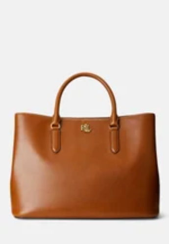 LEATHER LARGE MARCY SATCHEL - Borsa a mano - tan