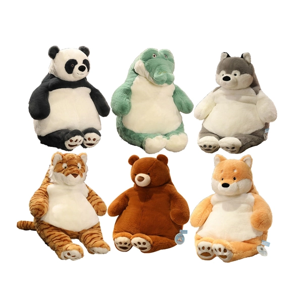 Plush Toy Collection: Fluffy Big Bear, Crocodile, Duck, Tiger, Panda