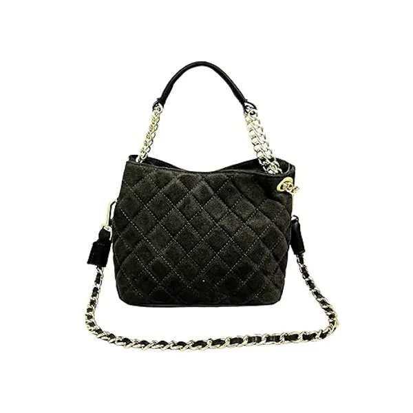 Cheval Firenze Bolso bandolera Sofía, piel auténtica, fabricado en Italia - Marrón