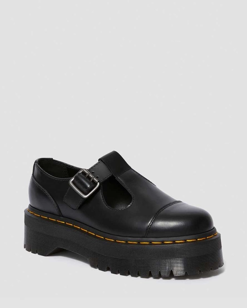 DR MARTENS Bethan Polished Smooth Leather Platform Shoes
