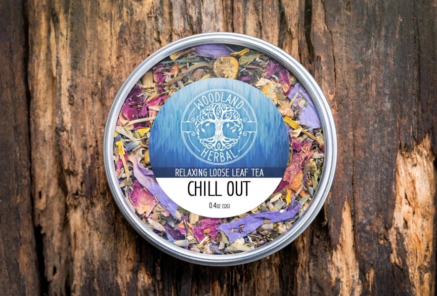 Chill Out Tea - Organic Loose Leaf Tea. Wellness, Calming, Stress, Mood, Happiness, Relaxation Tea