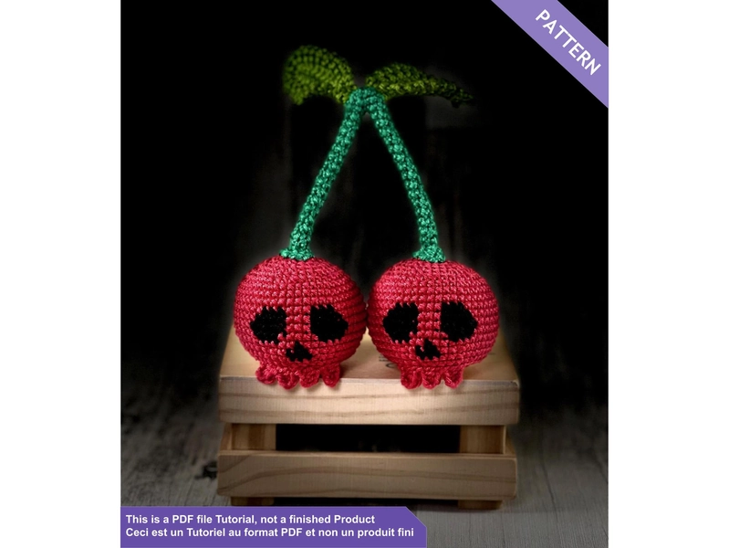 Poisoned Cherry Skull - crochet pattern