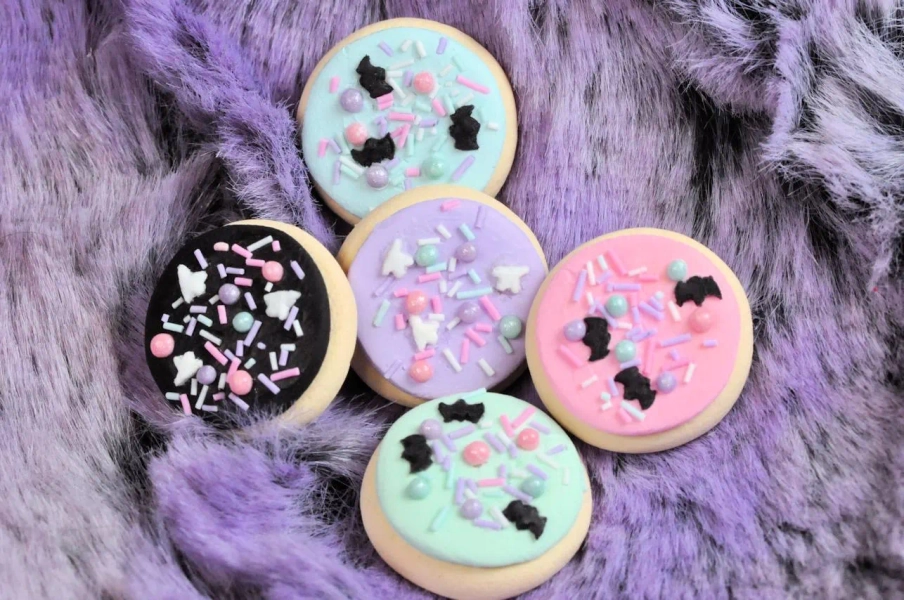 Pastel Halloween Frosted Sugar Cookie Mini Magnets - Set of 5